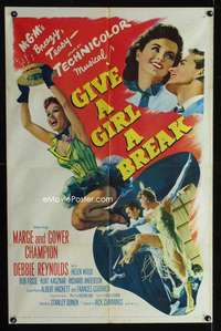 b453 GIVE A GIRL A BREAK one-sheet movie poster '53 Marge & Gower Champion