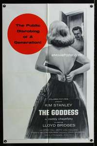 b458 GODDESS one-sheet movie poster '58 Stanley, Lloyd Bridges, Chayefsky