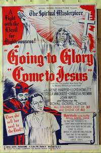 b464 GOING TO GLORY COME TO JESUS one-sheet movie poster R48 black Devil!