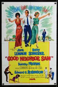b472 GOOD NEIGHBOR SAM one-sheet movie poster '64 Jack Lemmon, Schneider