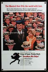 b474 GOODBYE MR CHIPS one-sheet movie poster '70 teacher Peter O'Toole!