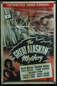 b484 GREAT ALASKAN MYSTERY Chap 1 one-sheet movie poster '44 Morgan, serial!