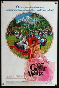 b488 GREAT WALTZ style B one-sheet movie poster '72 Strauss, Bob Peak art!