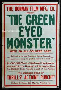 b494 GREEN-EYED MONSTER one-sheet movie poster '19 Norman film!