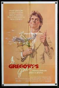 b495 GREGORY'S GIRL one-sheet movie poster '81 Sinclair, C.D. de Mar art!