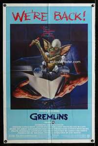 b496 GREMLINS one-sheet movie poster R85 Joe Dante horror comedy!