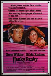 b517 HANKY PANKY one-sheet movie poster '82 Gene Wilder, Gilda Radner