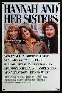 b518 HANNAH & HER SISTERS one-sheet movie poster '86 Woody Allen, Farrow