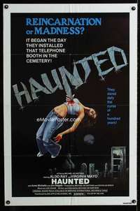 b528 HAUNTED one-sheet movie poster '79 ultra gruesome artwork image!