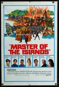 b531 HAWAIIANS int'l one-sheet movie poster '70Heston,Master of the Islands