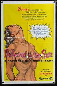 b548 HIDEOUT IN THE SUN one-sheet movie poster '60 Doris Wishman classic!