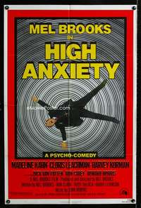 b550 HIGH ANXIETY one-sheet movie poster '77 Mel Brooks, Vertigo spoof!