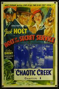 b553 HOLT OF THE SECRET SERVICE Chap 1 one-sheet movie poster '42 serial!