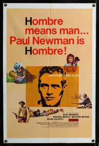 b554 HOMBRE one-sheet movie poster '66 Paul Newman, Martin Ritt, March