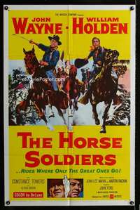 b559 HORSE SOLDIERS one-sheet movie poster '59 John Wayne, William Holden