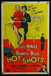 b561 HOT SHOTS one-sheet movie poster '56 Bowery Boys, Joi Lansing