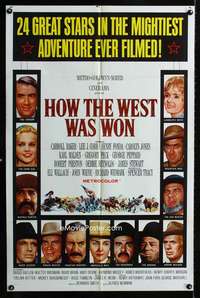 b567 HOW THE WEST WAS WON one-sheet movie poster '64 John Ford epic!