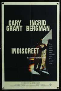 b589 INDISCREET one-sheet movie poster '58 Cary Grant, Ingrid Bergman