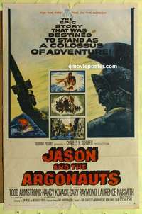 b598 JASON & THE ARGONAUTS one-sheet movie poster '63 Ray Harryhausen