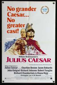 b607 JULIUS CAESAR one-sheet movie poster '70 Charlton Heston, Gielgud