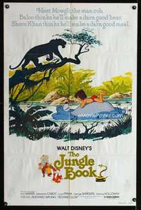 b608 JUNGLE BOOK one-sheet movie poster R78 Walt Disney cartoon classic!