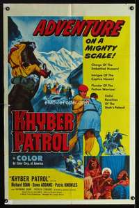 b611 KHYBER PATROL one-sheet movie poster '54 Richard Egan, Dawn Addams