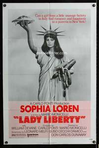 b627 LADY LIBERTY one-sheet movie poster '72 Sophia Loren as famous statue!