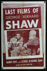 b634 LAST FILMS OF GEORGE BERNARD SHAW one-sheet movie poster '40s Kaye
