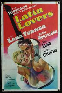 b638 LATIN LOVERS one-sheet movie poster '53 Lana Turner, Ricardo Montalban