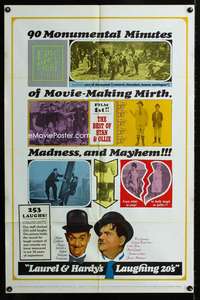 b639 LAUREL & HARDY'S LAUGHING '20s one-sheet movie poster '65 classics!