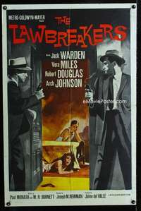 b640 LAWBREAKERS one-sheet movie poster '60 striking manhunt image!