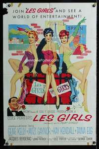 b644 LES GIRLS one-sheet movie poster '57 Cukor, Gene Kelly, Mitzi Gaynor