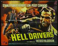 d264 HELL DRIVERS English half-sheet movie poster '57 sexy Peggy Cummins!
