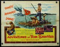 d020 ADVENTURES OF TOM SAWYER half-sheet movie poster R58 Mark Twain