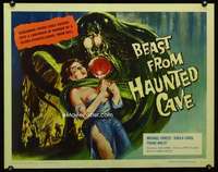 d059 BEAST FROM HAUNTED CAVE half-sheet movie poster '59 classic image!