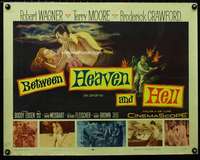 d065 BETWEEN HEAVEN & HELL half-sheet movie poster '56 Robert Wagner