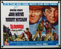 d177 EL DORADO half-sheet movie poster '66 John Wayne, Robert Mitchum
