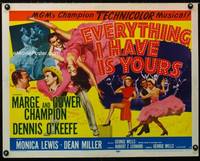 d183 EVERYTHING I HAVE IS YOURS half-sheet movie poster '52 Champions!