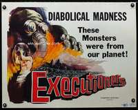 d184 EXECUTIONERS half-sheet movie poster '59 WWII death camps, odd!