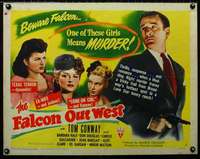 d190 FALCON OUT WEST style A half-sheet movie poster '44 Tom Conway