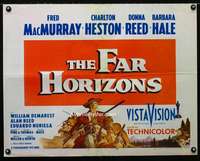 d192 FAR HORIZONS half-sheet movie poster '55 Heston, Lewis & Clark!