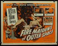 d196 FIRE MAIDENS OF OUTER SPACE half-sheet movie poster '56 Kallis art!