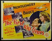 d197 FIRST 100 YEARS half-sheet movie poster '38 Bob Montgomery, Bruce