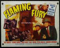 d200 FLAMING FURY half-sheet movie poster '49 from Arson Bureau files!