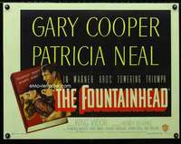 d001 FOUNTAINHEAD half-sheet movie poster '49 Cooper, Ayn Rand classic!