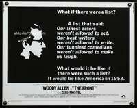 d218 FRONT half-sheet movie poster '76 Woody Allen, Martin Ritt, blacklist!