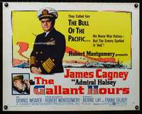 d224 GALLANT HOURS style B half-sheet movie poster '60 Admiral James Cagney