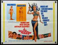 d235 GLASS BOTTOM BOAT half-sheet movie poster '66 Doris Day, Rod Taylor