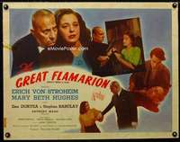 d246 GREAT FLAMARION style B half-sheet movie poster '45 Erich Von Stroheim