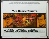 d249 GREEN BERETS half-sheet movie poster '68 John Wayne, David Janssen